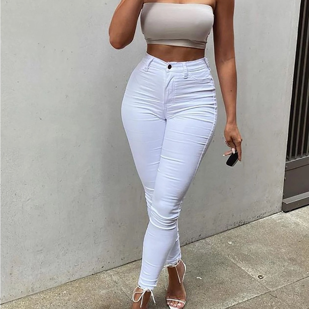 Fashion Nova Women's White Skinny Jeans